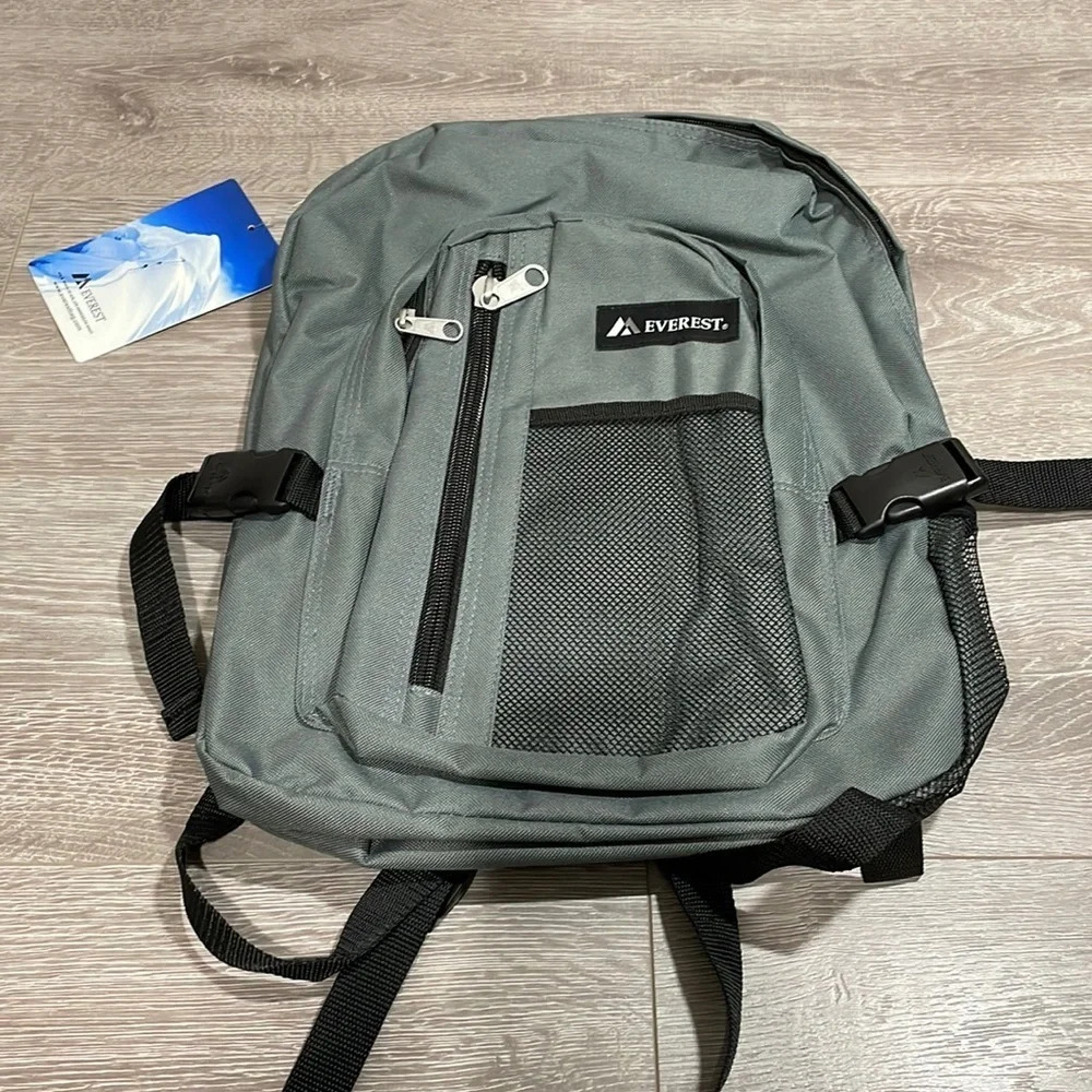 NWT Everest Gray Backpack with Black Details